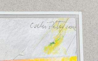 Csehi Péter (1950-2016): Kavalkád (cím nélkül), 2002. Vegyes technika, kollázs, papír, karton, jelez...