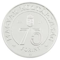 1999. 75Ft Ag 75 éves a Magyar Nemzeti Bank kapszulában, tanúsítvánnyal T:PP fo. Adamo EM158