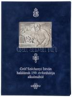 Fritz Mihály (1947-) 2010. Gróf Széchenyi István halálának 150. évfordulója kétoldalas ezüstözött bronz emlékplakett kötésben rögzítve, melléklettel (78x60mm) T:1-