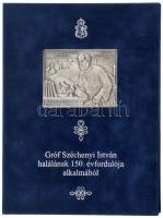 Fritz Mihály (1947-) 2010. "Gróf Széchenyi István halálának 150. évfordulója" kétoldalas ezüstözött bronz emlékplakett kötésben rögzítve, melléklettel (78x60mm) T:1-