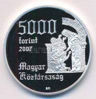 2007. 5000Ft Ag "Árpád-házi Szent Erzsébet" kapszulában, tanúsítványal, tájékoztatóval T:P...