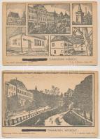 Miskolc, gimnázium. Kiss Károly és Garamszegi Károly pályadíjnyertes művei - 4 db képeslap