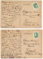 Miskolc, gimnázium. Kiss Károly és Garamszegi Károly pályadíjnyertes művei - 4 db képeslap