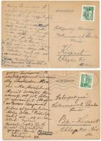 Miskolc, gimnázium. Kiss Károly és Garamszegi Károly pályadíjnyertes művei - 4 db képeslap