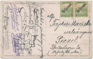 1919 Cica és pók / Cat and spider. Wenau-Postkarte No. 606. litho (fa)