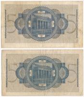 Német Harmadik Birodalom / Német megszállt területek 1940-1945. 5M (2db) T:III beszakadások German T...