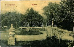 1909 Nagykikinda, Kikinda; Népkert. W.L. Bp. 2130. / park (fa)