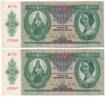 1936. 10P (2x) sorszámkövetők "B 774 079246 - B 774 079247" T:I- sarokhajlás Adamo P9