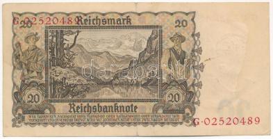 Német Harmadik Birodalom 1939. 20M "N 00855116" T:III fo.
German Third Reich 1939. 20 Mar...