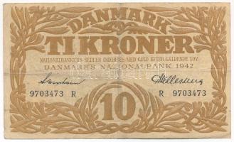 Dánia 1942. 10K R - Svendsen, Hellerung T:III,III- Denmark 1942. 10 Kroner R - Svendsen, Hellerung C:F,VG Krause P#31