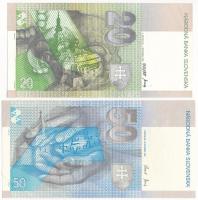 Szlovákia 1993. 20K + 2005. 50K T:II,III szép papír
Slovakia 1993. 20 Korun + 2005. 50 Korun C:XF,F...