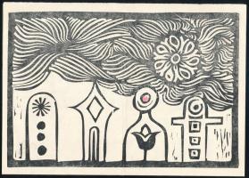 1972 Bp., Meghívó Perhács László Pincetárlatára, illusztrált, stencilezett kiadvány, hajtott, 29,5x21 cm