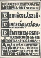 1972 Bp., Meghívó Perhács László Pincetárlatára, illusztrált, stencilezett kiadvány, hajtott, 29,5x2...