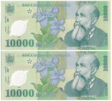Románia 2000. 10.000L (2x) sorszámkövetők "008A0533309 - 008A0533310" T:I Romania 2000. 10.000 Lei (2x) consecutive serials "008A0533309 - 008A0533310" C:UNC