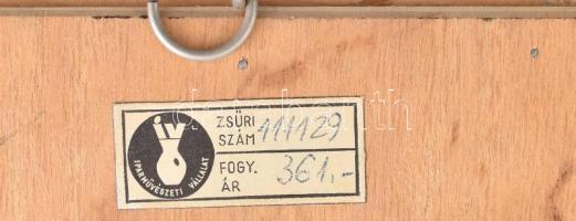 Kopcsányi Ottó (1933-2016) Napocskás bronz falikép, jelzett, hibátlan, Fa keretben. Teljes keretes m...