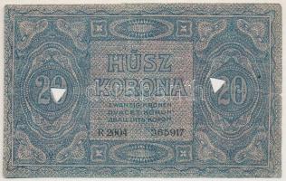 1919. augusztus 9. 20K "R2004 365917" lyukasztással érvénytelenítve T:III kis szakadás 
A...