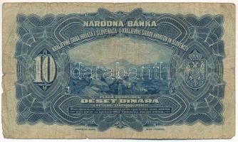 Jugoszlávia / Szerb-Horvát-Szlovén Királyság 1920. 10D T:III- Yugoslavia / Kingdom of Serbs, Croats ...