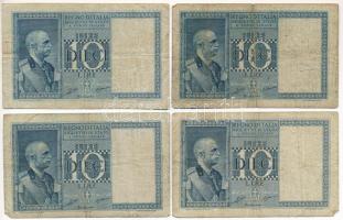 Olaszország 1935. 10L (4db) T:III,III- Italy 1935. 10 Lire (4pcs) C:F,VG Krause P#25