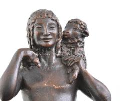 Jó pásztor. Rezin, fa alapon Jelzés nélkül. 30 cm