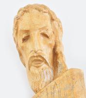 Mindas? 1936 jelzéssel: Ecce homo. Art deco kerámia. Fa talapzaton, kis repedéssel, 27 cm
