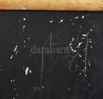 Mindas? 1936 jelzéssel: Ecce homo. Art deco kerámia. Fa talapzaton, kis repedéssel, 27 cm