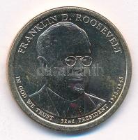 Amerikai Egyesült Államok 2014. 1$ Cu-Ni-Zn "Elnöki Dollárok - Franklin D. Roosevelt" T:1- kis karc, patina USA 2014. 1 Dollar Cu-Ni-Zn "Presidential Dollar Coins - Franklin D. Roosevelt" C:AU small scratch, patina Krause KM#574