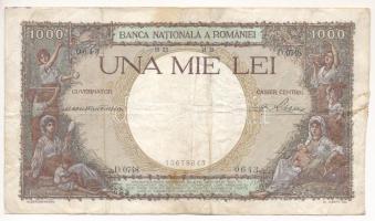 Románia 1938. 1000L T:III- fo. Romania 1938. 1000 Lei C:VG spotted Krause P#46