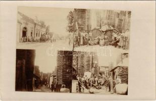 Lippa, Lipova; Weszely Béla hordógyára (saját házában), hátsó udvar, faraktár, munkások / barrel factory with workers, timber yard. photo