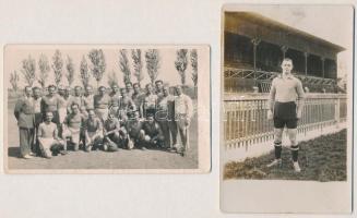 8 db régi és modern fotó és képeslap magyar focicsapatokkal, futball / 8 pre-1945 and modern photos ...