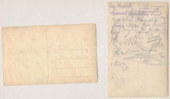 8 db régi és modern fotó és képeslap magyar focicsapatokkal, futball / 8 pre-1945 and modern photos ...