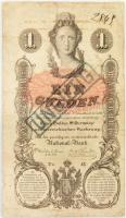 Ausztria 1858. 1G Uu 45 UNGILTIG felülbélyegzéssel T:III-  Austria 1858.1 Gulden Uu 45 with UNGILTIG overprint C:VG Adamo G87b