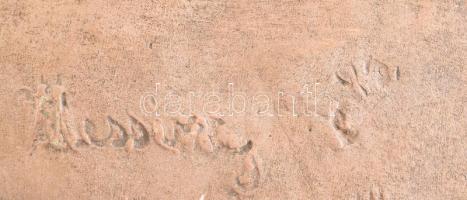 Messiny jelzéssel: Lányka. Terrakotta, jelzett, hibátlan 28 cm