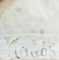 Kallós Hódmezővásárhelyi Majolika büszt. Jelzett, lepattanásokkal 25x23 cm