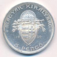 1938. 5P Ag "Szent István" T:1- 
Adamo P8.1