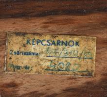 Vastag Géza?: Szűz Mária. Kerámia Jelzett, fa talapzaton, hibátlan 30 cm