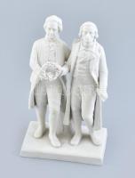 Goebel Schiller és Goethe biszkvit porcelán figura. Jelzett, javított 20 cm