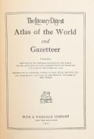 1927 The Literary Digest Atlas of the World and Gazetteer. New York - London, 1927, Funk & Wagnalls Co., 192 p. Angol nyelven. Kiadói aranyozott egészvászon-kötés, kopott borítóval, javított kötéssel, laza fűzéssel.