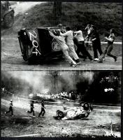 cca 1983 Autóverseny, Menesdorfer Lajos (1941-2005) budapesti fotóművész hagyatékából 5 db vintage f...