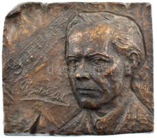 Herczeg Klára (1906-1997) DN Bartók Béla öntött bronz emlékplakett (185x160mm) T:1-