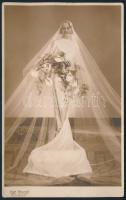 cca 1930 Esküvői divatfotó fotólap Tóth Virgil