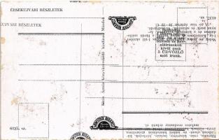 Érsekújvár, Nové Zámky; Üdvözlet mozaiklap, hátoldalon téves nyomás / multi-view postcard (ragasztón...
