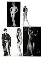 ,,A női nem, az szinte mindig igen, szolidan erotikus felvételek az 1970-es évekből, 5 db vintage fotó, ezüst zselatinos fotópapíron, 18x10,8 cm és 12,5x6,2 cm között