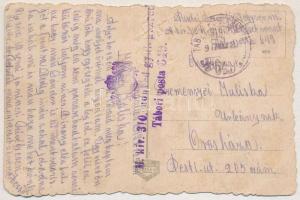1917 Lwów, Lviv, Lemberg; Tábori posta bélyegzés és mélynyomással szuronyos katona a hátoldalon + M. kir. 310. honvéd gyalogezred Tábori posta 649 (EB)