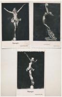 3 db RÉGI motívum képeslap: Törzsök Károly szolidan erotikus szobrai / 3 pre-1945 motive postcards: gently erotic sculptures