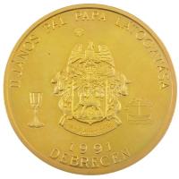 Bognár György (1944-) 1991. "II. János Pál pápa látogatása - 1991 Debrecen" kétoldalas ara...