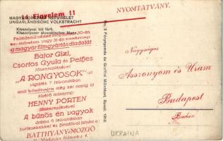 Kisszolyvai tót férfi. Batthyány Mozgó mozi reklám a hátoldalon / Kisszolyvaer slowakischer Mann / S...