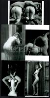 cca 1920 és 1970 között készült, szolidan erotikus felvételek, különféle aktfotósok hagyatékából és gyűjteményéből, 5 db mai nagyítás, 15x10 cm