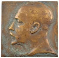 Siklódy Lőrinc (1876-1975) 1921. "Önarckép" egyoldalas bronz emlékplakett (95x95mm) T:1- patina