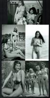cca 1960 és 1970 között készült, szolidan erotikus felvételek, 5 db mai nagyítás a napsütötte lányokról és asszonyokról, 15x10 cm