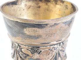 1905 A Tállyai 48-as párt Kossuth serlege. Ezüst (Ag) jelzett serleg, kis nyomódással nettó: 660 g, ...